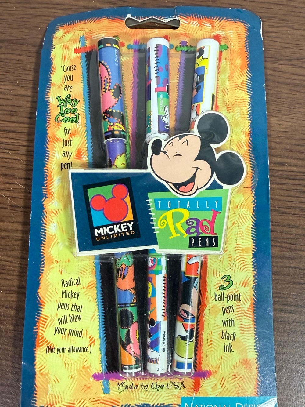 Mickey Unlimited Totally Rad Pens 90’s Brand New!! - Picture 2 of 2